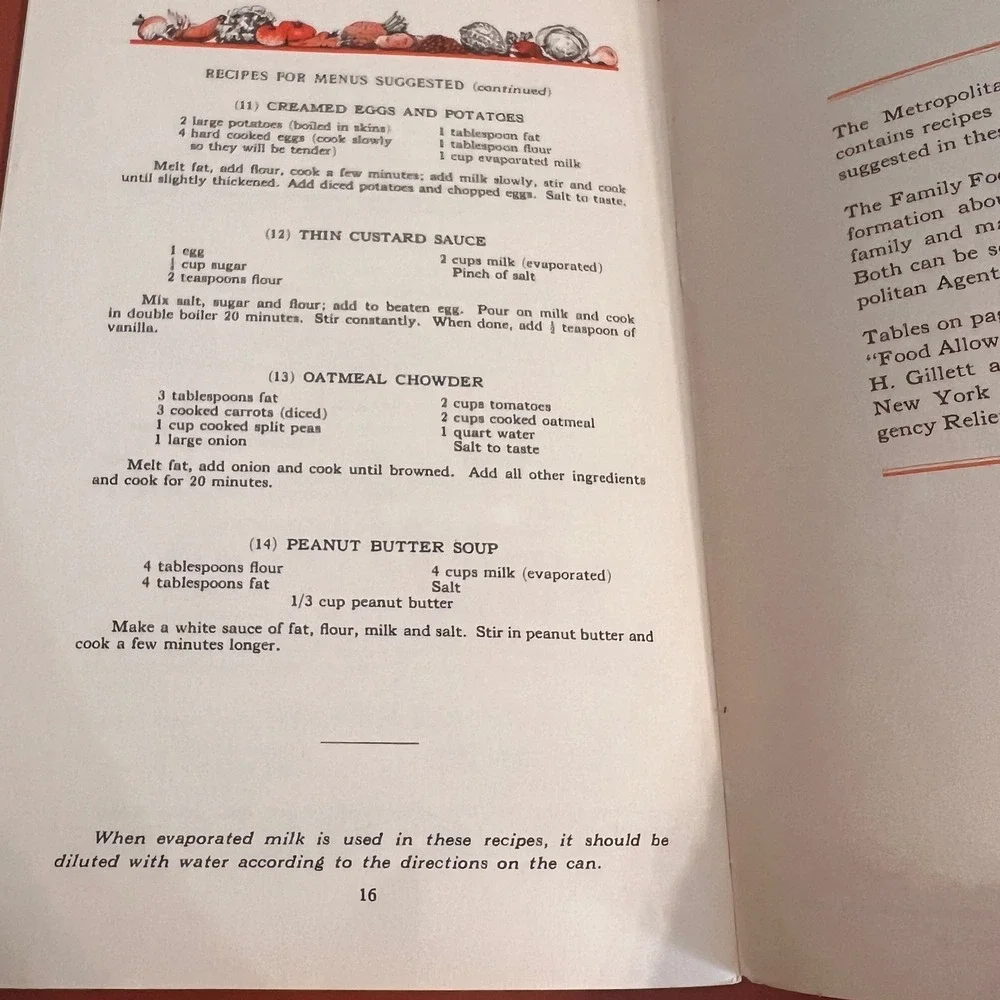 Vintage Three Meals a Day Metropolitan Life Insurance Cookbook Booklet Recipes